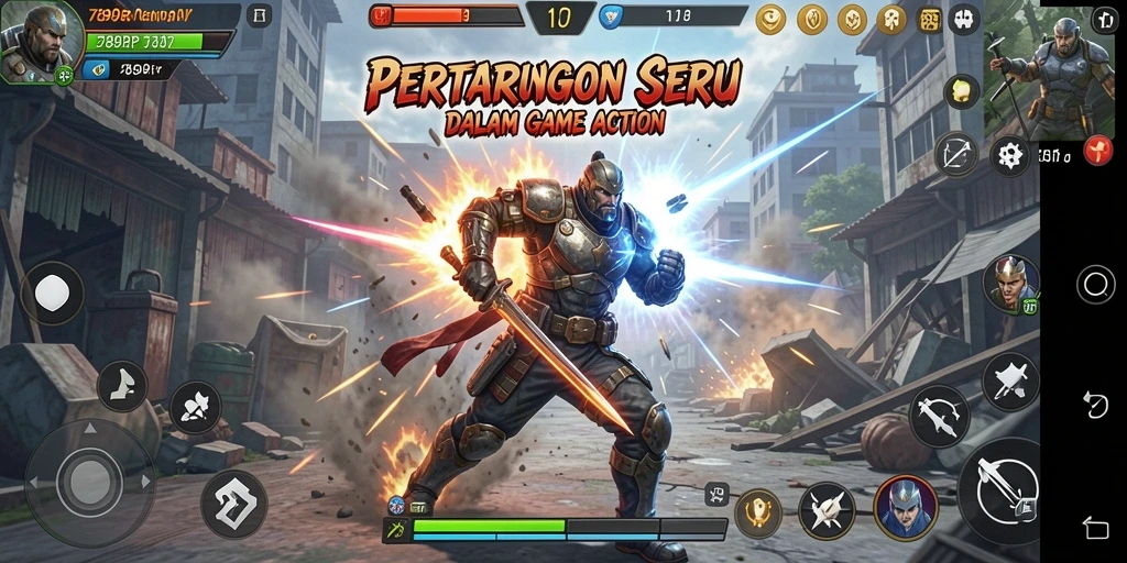 Screenshot gameplay 789RP yang menunjukkan pertarungan mendebarkan.