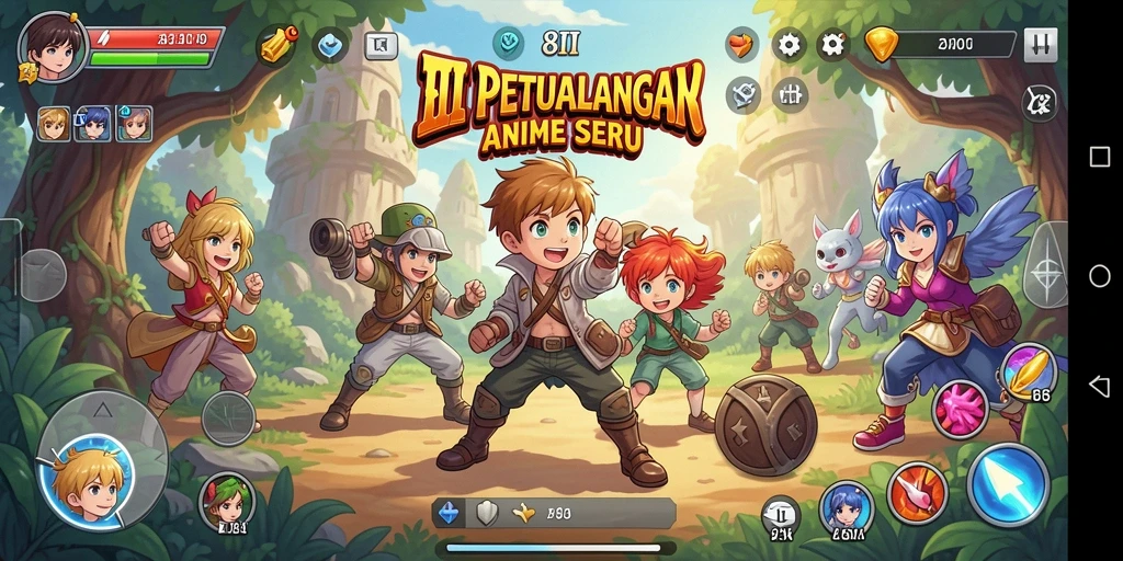 Tangkapan layar game 8II dengan karakter anime yang menakjubkan dan aksi seru.