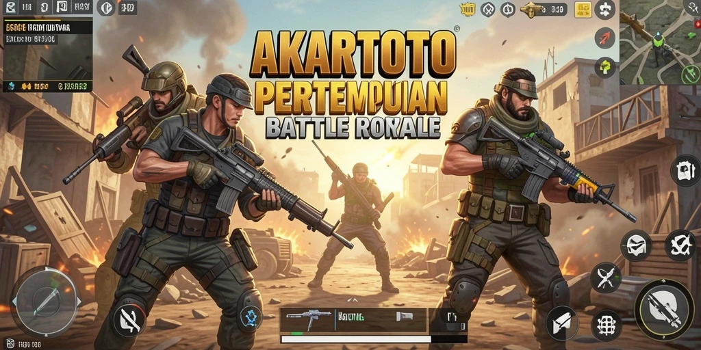 Tampilan gameplay AKARTOTO yang mendebarkan dalam pertempuran Battle Royale.