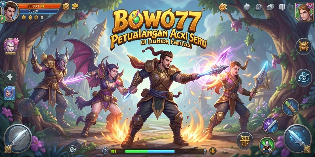 Tampilan gameplay seru dan aksi mendebarkan di BOWO77.