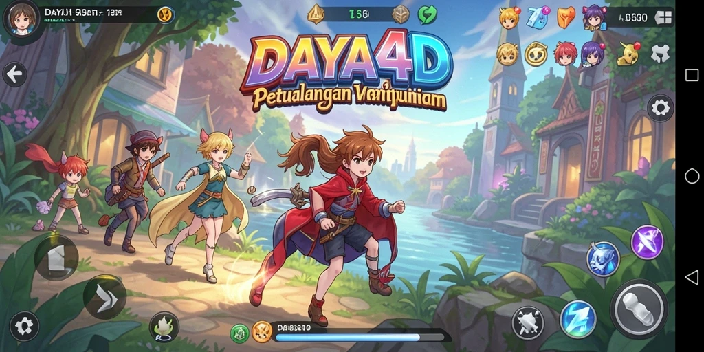 Screenshot gameplay DAYA4D yang menunjukkan karakter anime dalam aksi.