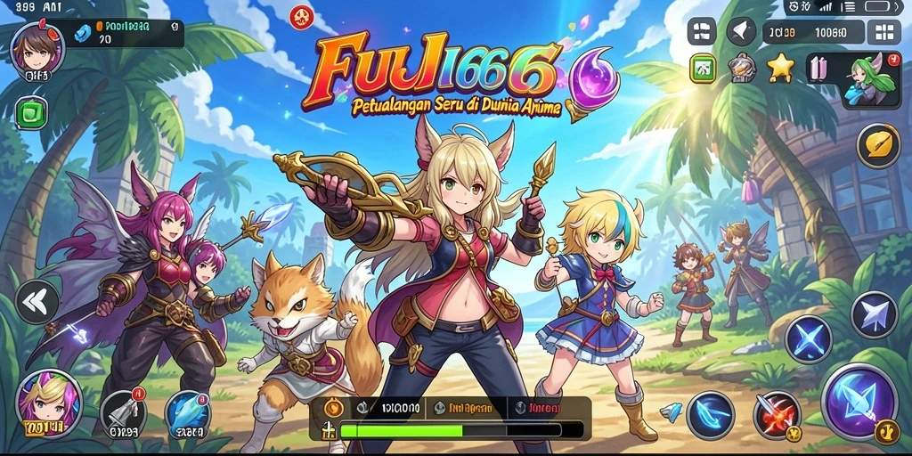 Tampilan aksi seru dalam gameplay FUJI66 di dunia anime.