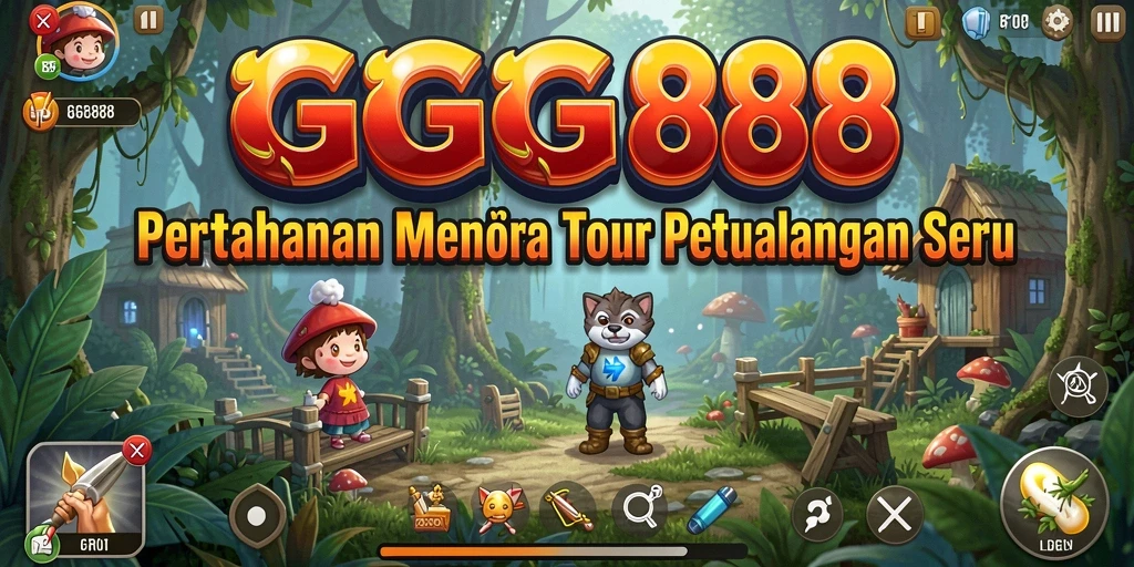 Gameplay GGG888 yang menegangkan dalam pertahanan menara melawan musuh.