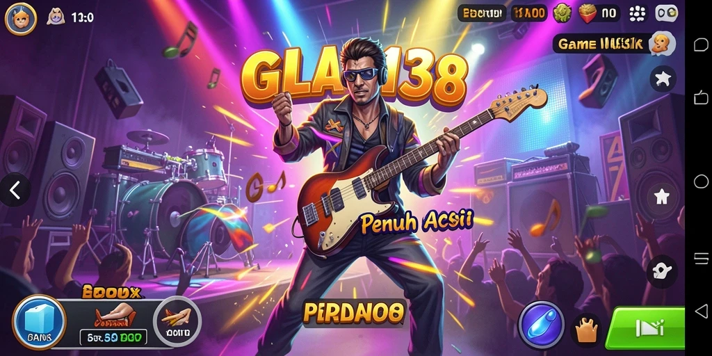 Tampilan gameplay GILA138 dengan berbagai lagu dan tantangan.