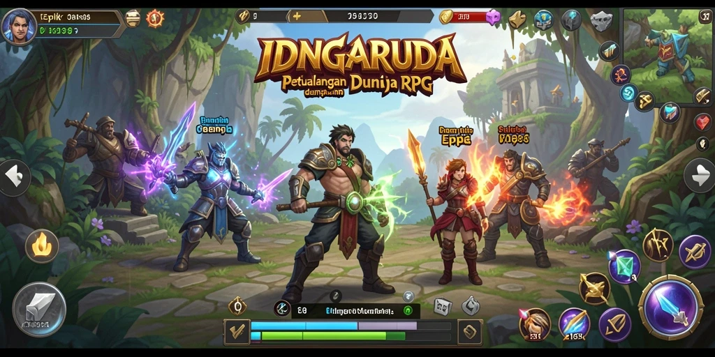 Tangkapan layar gameplay epik dari IDNGARUDA menampilkan aksi seru dan karakter yang kuat.