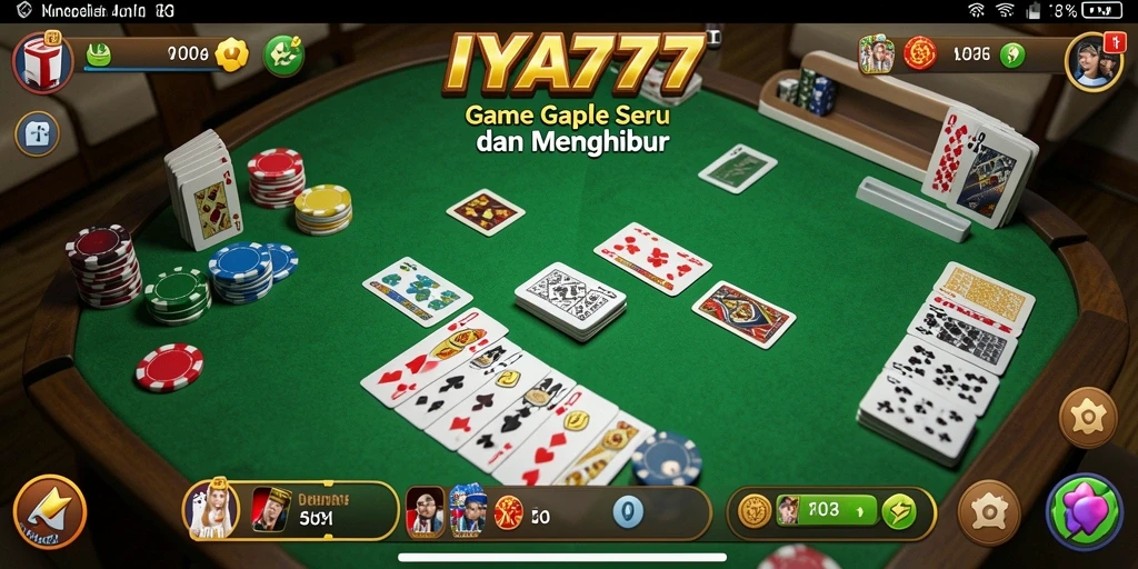 Tampilan screenshot utama IYA777 menampilkan suasana seru permainan Gaple.