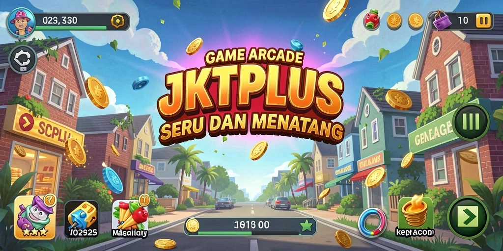 Tampilan gameplay Arcade JKTPLUS yang menarik dan penuh aksi.