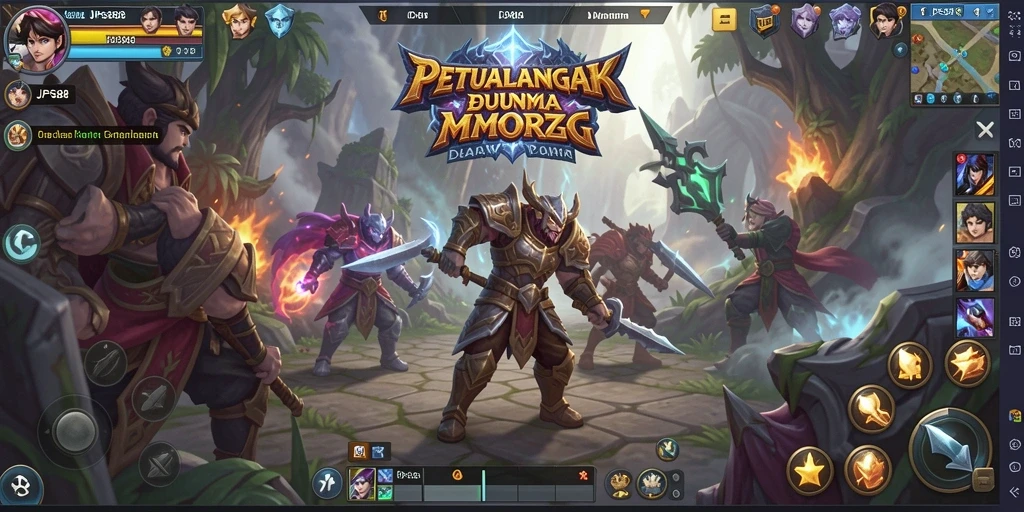 Tangkapan layar gameplay JPS88 yang menampilkan pertempuran seru di dunia MMORPG.