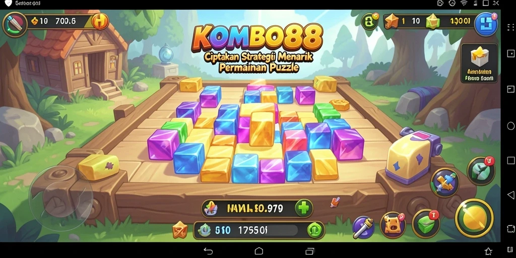 Screenshot gameplay KOMBO88 menampilkan tantangan puzzle yang menarik.