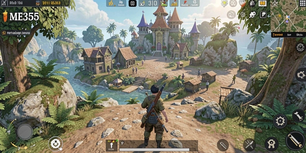 Screenshot gameplay ME355 menampilkan dunia terbuka yang luas dan grafis menawan.