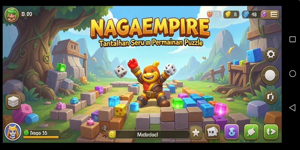Tampilan gameplay NAGAEMPIRE dengan berbagai tantangan Puzzle.
