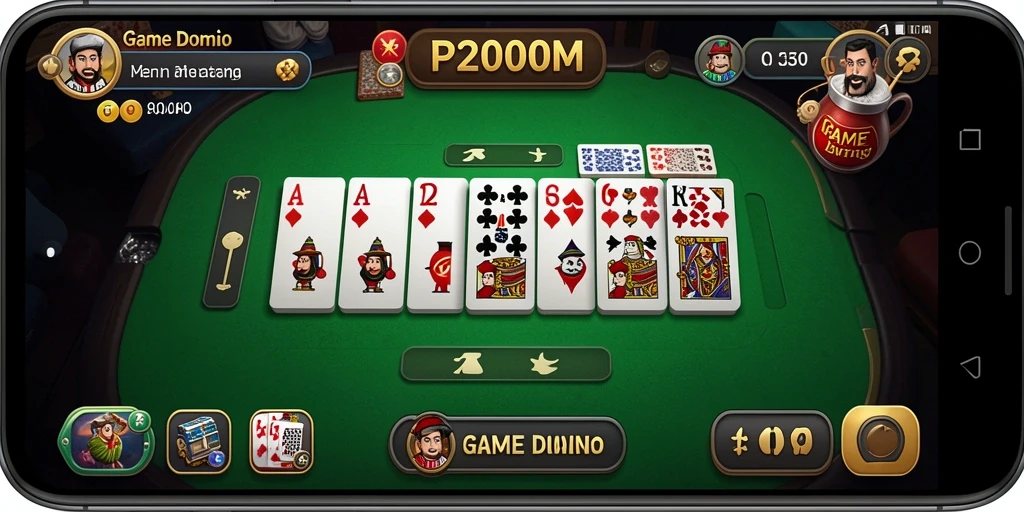 Tampilan gameplay P200M yang seru dan menantang dalam mode domino.