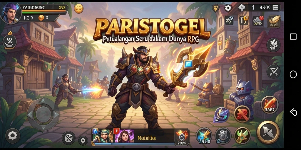 Tampilan gameplay RPG yang epik dan menegangkan di PARISTOGEL.