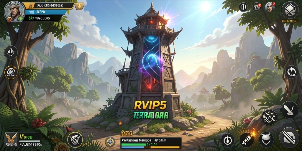 Tampilan screenshot utama RVIP5 menampilkan gameplay Tower Defense yang seru dan menantang.