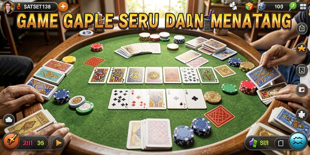 Screenshot gameplay SATSET138 yang menampilkan serunya bermain Gaple.