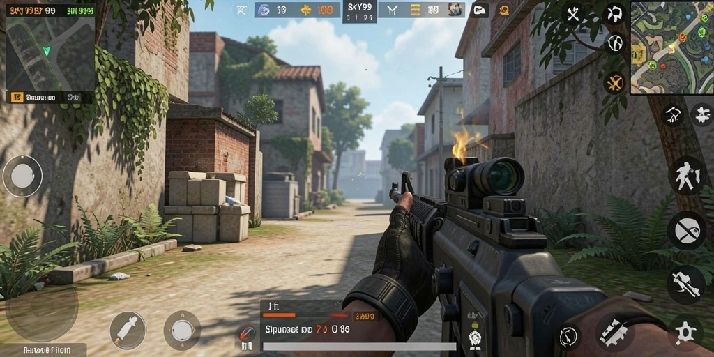 Tampilan gameplay <strong>SKY99</strong> yang menegangkan dan grafis yang memukau.