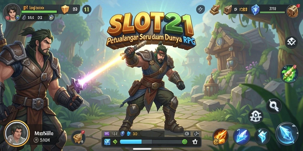 Tampilan menarik dari permainan RPG SLOT21 yang menampilkan karakter dan pertarungan.