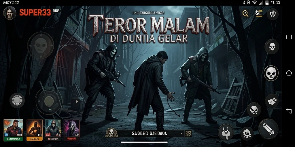 Screenshot gameplay SUPER33 yang menampilkan atmosfer Horror yang mencekam.
