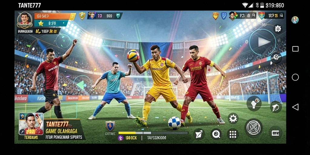 Screenshot dari gameplay menampilkan aksi seru dalam permainan olahraga.