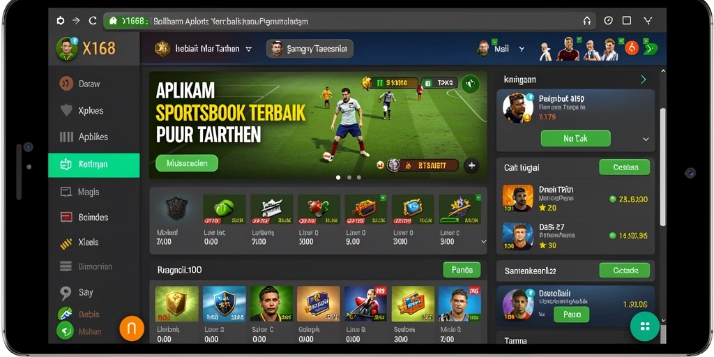 Tampilan utama permainan Sportsbook dalam aplikasi X168 yang menarik.