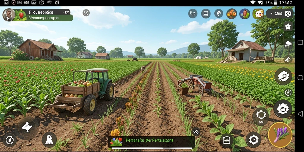 Screenshot utama ZK3 dengan gameplay pertanian yang seru.